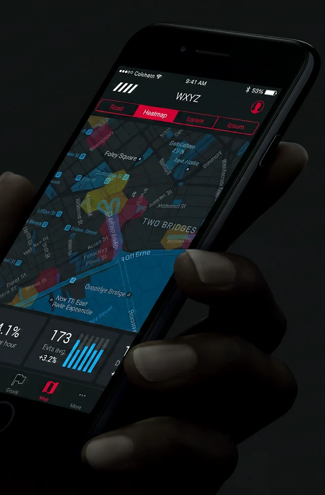 Analytics-App - Heatmap-Ansicht auf dem Smartphone