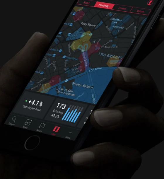 Analytics-App - Heatmap-Ansicht auf dem Smartphone